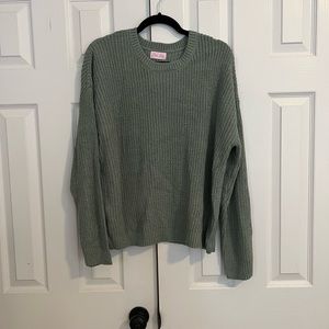 Pink Lily Dreaming At Dusk Sweater Sage Green Size M NWOT